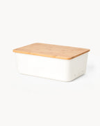 Brotbox Keramik mit Bambusdeckel