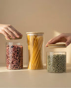 Vorratsglas mit Holzdeckel 1000 ml