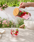 Glaskaraffe mit Holzdeckel 1000 ml