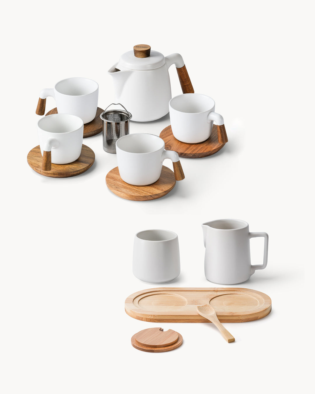 Rundum Servier Set – Teekanne mit Tassen & Milch und Zucker Set